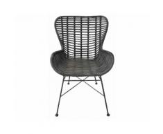 SIT Rattan Vintage Big Stuhl Rattan schwarz lackiert