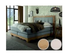 Hasena Boxspringbett Romantic Ivio/Arosa 180x200 cm / Kitana grigio 602 / Eiche bianco