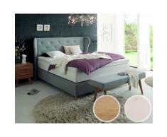 Hasena Boxspringbett Classic Masi/Florenz 180x200 cm / Alpina lightgrey 390 / Eiche bianco