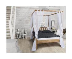 Schwarzwald Massivholz Himmelbett Karoline 140x200 cm / natur