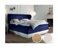 Hasena Boxspringbett Romantic Forma/Florenz Swarovski 160x200 cm / Holly nightblue 615 / Eiche bianco