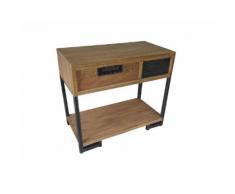 SIT Thalysa Albesia und Teak Massivholz Telefontisch 2 Schubladen