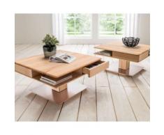 WOODLIVE Massivholz Couchtisch Quadro Kernbuche natur