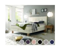 Hasena Boxspringbett Pronto Lodge 180x200 cm / Pepe anthrazit 328 / Eiche massiv bianco / Superio-Top