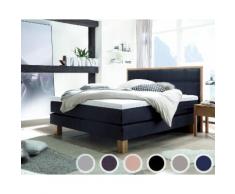 Hasena Boxspringbett Pronto Cottage 160x200 cm / KUL pronto brown 325 / Eiche massiv bianco / Agrea-Top