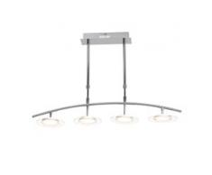 Brilliant Leuchten Hanjo LED Pendelleuchte 4flg chrom/weiß-matt, silberfarben