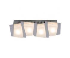 Brilliant Leuchten Block LED Wand- und Deckenleuchte 4flg chrom/weiß, silberfarben
