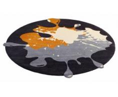 Teppich, Circle Blob, wash+dry by Kleen-Tex, rund, Höhe 9 mm, gedruckt, schwarz, Unisex