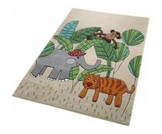 Kinderteppich, Jungle Friends, SMART KIDS, rechteckig, Höhe 10 mm, handgetuftet, beige, Kinder