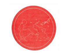 Kinderteppich, Märchen 5, grimmliis, rund, Höhe 2 mm, rot, Kinder