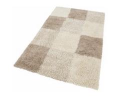 Hochflor-Teppich, Denton, merinos, rechteckig, Höhe 50 mm, maschinell gewebt, beige, Unisex