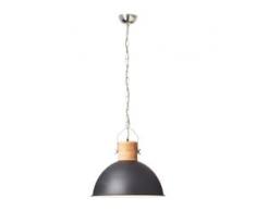 Brilliant Leuchten Frida Pendelleuchte 48cm schwarz/holzfarbend, schwarz