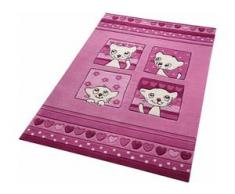 Kinderteppich, Kitty Kat, SMART KIDS, rechteckig, Höhe 10 mm, handgetuftet, rosa, Kinder