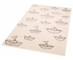 Kinderteppich, Paper Boat Sammy, Zala Living, rechteckig, Höhe 17 mm, maschinell gewebt, beige, Kinder