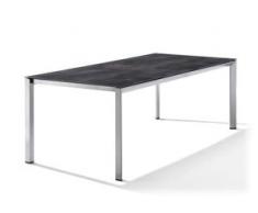 Sieger Gartentisch Aluminium/Polytec 220x100 cm Zement Anthrazit Graphit