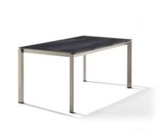 Sieger Gartentisch Aluminium/Polytec 160x90 cm Zement Anthrazit Champagner