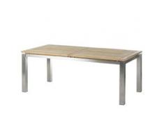 Diamond Garden Milano Ausziehtisch Edelstahl/Teak 220/320x100 cm