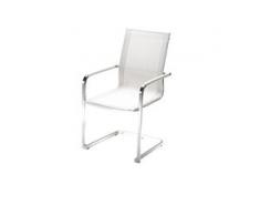 Solpuri Studio Freischwinger Edelstahl Textilene pearl white