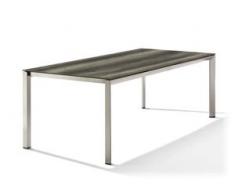 Sieger Gartentisch Aluminium/Polytec 220x100 cm Eiche Dunkel Champagner