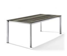 Sieger Gartentisch Aluminium/Polytec 220x100 cm Eiche Dunkel Graphit