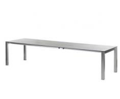 Diamond Garden Palermo Ausziehtisch Edelstahl/HPL 170/220/270x100 cm Schiefer Silber