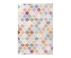 benuta NATURALS Viskoseteppich Yuma Multicolor 80x150 cm - Vintage Teppich im Used-Look