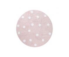 benuta KIDS Waschbarer Kinderteppich Bambini Dots Rosa ø 150 cm rund - Waschbarer Teppich für Kinderzimmer