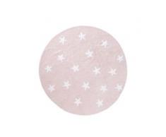 benuta KIDS Waschbarer Kinderteppich Bambini Stars Rosa ø 150 cm rund - Waschbarer Teppich für Kinderzimmer