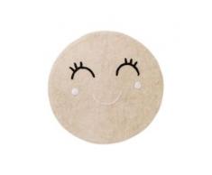 Lytte Waschbarer Kinderteppich Inka Smiling Face Beige ø 150 cm rund - Teppich für Kinderzimmer