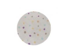 benuta KIDS Waschbarer Kinderteppich Bambini Dots Beige ø 150 cm rund - Waschbarer Teppich für Kinderzimmer