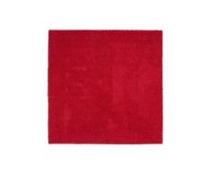 benuta ESSENTIALS Hochflor Shaggyteppich Swirls Rot 160x160 cm - Langflor Teppich für Wohnzimmer