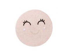Lytte Waschbarer Kinderteppich Inka Smiling Face Rosa ø 100 cm rund - Teppich für Kinderzimmer
