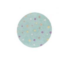benuta KIDS Waschbarer Kinderteppich Bambini Dots Türkis ø 150 cm rund - Waschbarer Teppich für Kinderzimmer
