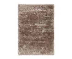 benuta ESSENTIALS Hochflor Shaggyteppich Lea Beige 200x200 cm - Langflor Teppich für Wohnzimmer