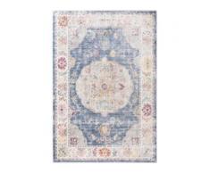benuta NATURALS Viskoseteppich Yuma Multicolor 80x150 cm - Vintage Teppich im Used-Look