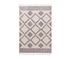 benuta TRENDS Kurzflor Teppich Oyo Cream/Grau 80x150 cm - Moderner Teppich für Wohnzimmer