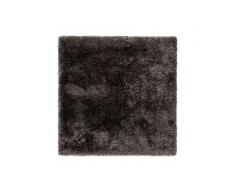benuta ESSENTIALS Hochflor Shaggyteppich Lea Anthrazit 200x200 cm - Langflor Teppich für Wohnzimmer