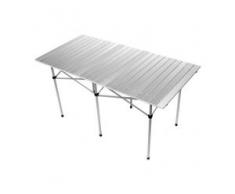 Basic Nature - Travelchair Rolltisch Alu - Campingtisch Gr 140 x 70 cm grau