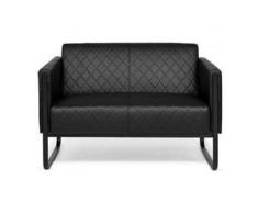 Loungesofa ARUBA BLACK Gestell schwarz Kunstleder 2-Sitzer schwarz hjh OFFICE