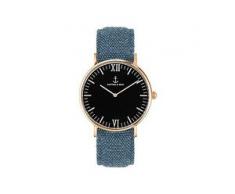 Kapten & Son Uhr Campina Black RG Blue Canvas CA00B0608D11A