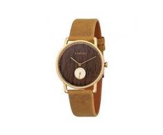 Kerbholz Uhr Frida Walnuss Senf WATWFRI4165