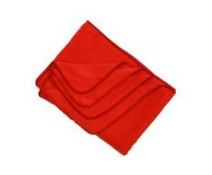 Living Crafts Fleece-Decke klein aus 100% Biobaumwolle - terracotta