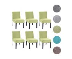 6x Esszimmerstuhl HWC-F61, Stuhl Lounge-Stuhl, Stoff/Textil ~ grün