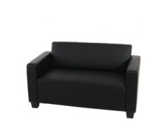 2er Sofa Couch Lyon Loungesofa Kunstleder ~ schwarz