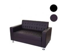 2er Sofa Kunda, Couch Loungesofa, Kunstleder, Metall-Füße ~ coffee