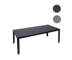 Gartentisch HWC-G12, Balkontisch Tisch, WPC Holzoptik Stahl 200x90cm ~ schwarz, Tischplatte schwarz