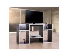 TV-Rack Fernsehtisch Standregal aus Holz 109x59x30 cm ~ weiß