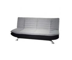 Sofa Lissabon, Loungesofa Couch, Textil grau/schwarz