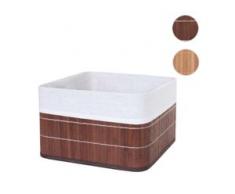 Aufbewahrungskorb HWC-C21, Korb Aufbewahrungsbox Ordnungsbox Sortierbox Regalkorb, Bambus ~ braun