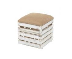 Sitzhocker T359, Hocker Sitzwürfel, Shabby-Look Vintage 46x40x40cm ~ weiß
